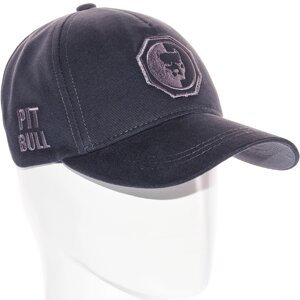 Бейсболка брендова зі шкіряною нашивкою кепка з регулюванням із щільного котону Pitbull BTH20660 Темно-сірий
