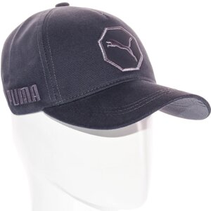 Бейсболка брендова зі шкіряною нашивкою кепка з регулюванням із щільного котону Puma BTH20659 Темно-сірий