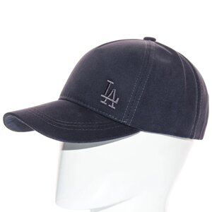 Бейсболка брендова універсальна кепка з регулюванням розміру із щільного котону LA BTH21636 Темно-сірий