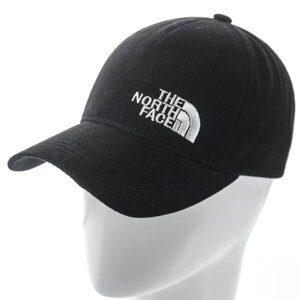 Бейсболка брендова універсальна кепка з регулюванням розміру із щільного котону North Face BTH20654 Чорний-білий