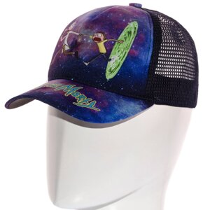 Бейсболка дитяча літня кепка на сітці з регулюванням розміру Rick&Morty SUBD21884 Темно-синій