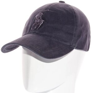 Бейсболка коттонова закрита універсальна кепка на стрейч резинці з брендовою вишивкою Polo Ralph Lauren BSKH21622 Сірий