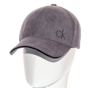 Бейсболка молодіжна брендова демісезонна з регулятором кепка з вельветової тканини Calvin Klein BVH22503 Сірий