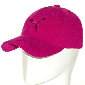 Бейсболка молодіжна п'ятиклинка демосезонна кепка з регулятором розміру вельветова тканина Puma BVH23502 Рожевий