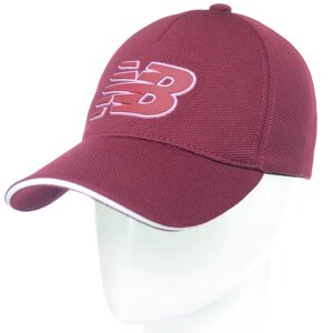 Бейсболка на флекс гумці закрита універсальна кепка кукурудза з гумовим логотипом New Balance BSH18038 Бордовий