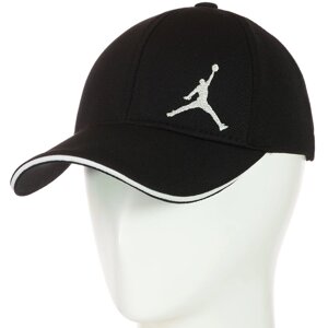 Бейсболка закрита універсальна на стрейч-гумці кепка кукурудза з брендовою вишивкою Jordan BSH18029 Чорний
