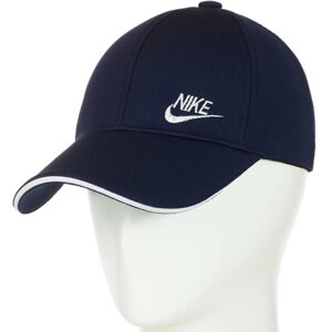 Бейсболка закрита універсальна на стрейч-гумці кепка кукурудза з брендовою вишивкою Nike BSH18032 Темно-синій