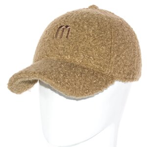 Бейсболка жіноча мерлушка баранчик кепка утеплена флісовою підкладкою брендова m BBZ21515 Темно-бежевий