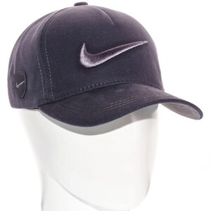 Кепка брендова вишивка з регулюванням бейсболка універсальна котонова Nike BTH20789 Темно-сірий