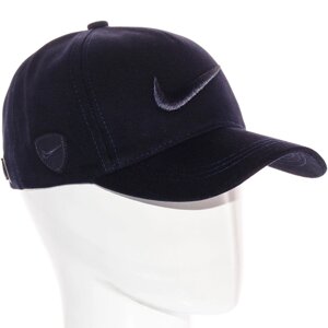Кепка брендова вишивка з регулюванням бейсболка універсальна котонова Nike BTH20789 Чорний-білий