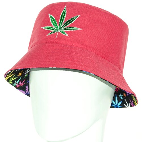 Панама двостороння з бавовняної тканини стильна модна універсальна Cannabis SUBP22808 Рожевий