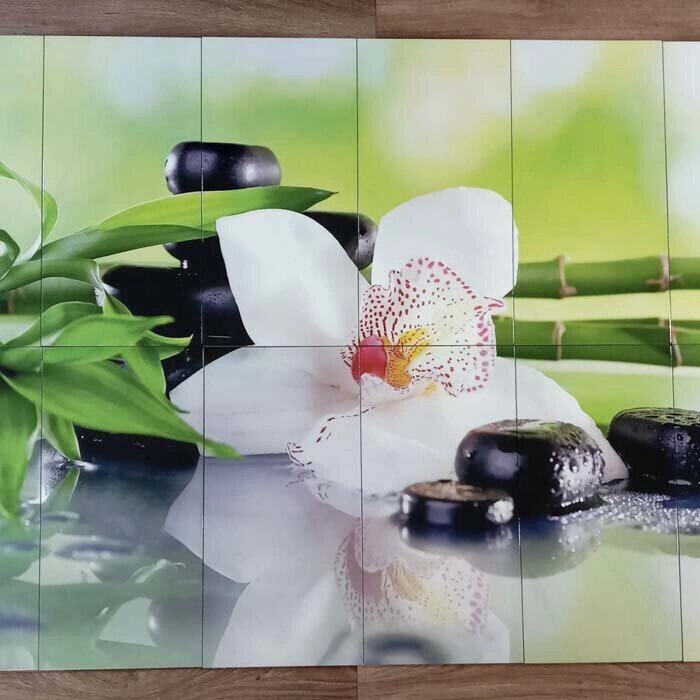 Дизайнерське панно на стіну з фотоплитки Орхідея від компанії Аквамарин - фото 1