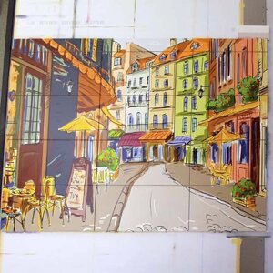 Фреска / Картина з керамічної плитки / Яскраві вулички