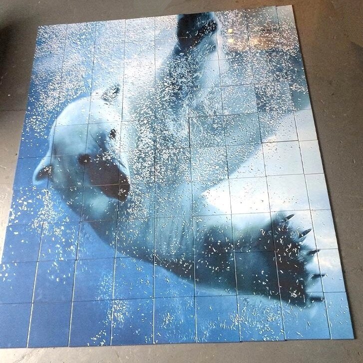 Керамічне панно на стіну з фотоплитки Сніговий ведмідь від компанії Аквамарин - фото 1