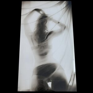 Постер / Картина на склі Обриси дівчини за прозорою тканиною