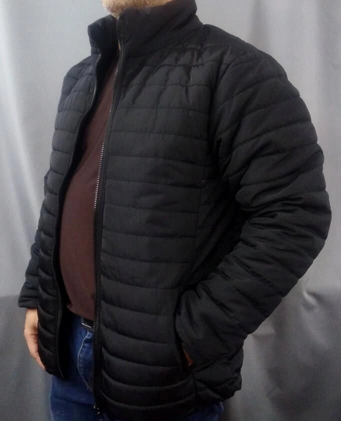 Мужская куртка больших размеров 64-80 черный от компании Одежда большого размера Кnopa - фото 1
