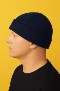 Флісова шапка синього кольору