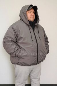 Чоловіча сіра вітровка великого розміру з манжетами. Весна- осінь.