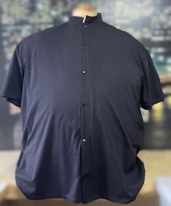 Чоловіча сорочка , чорний льон великого розміру 8XL+