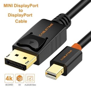 3 метра Кабель Mini DP DisplayPort to DisplayPort CABLETIME (DP1.2)