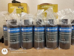 Anycubic фотополімерна смола GREY/СІРА Оригінал в упаковці 1кг