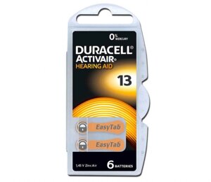 Батарейки для слухового апарату - Duracell 13 - 60 шт