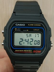 Годинник чоловічий Casio WR 50M/5Bar W-59-1VQES Гарантія Касіо Річник