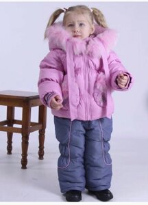 Дитячий зимовий костюм для дівчинки Kiko Пух натуральний 80, 86, 92, 98 см