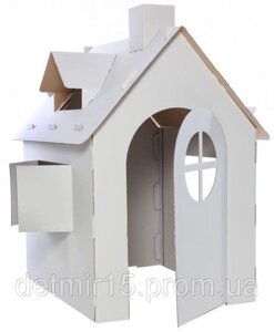 Будиночок з картону дитячий, картонний будинок для ігор та малювання, розмальовка