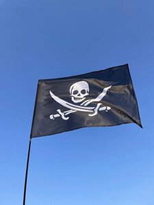Прапор піратів піратський прапор флаг череп з саблями чорний прапор