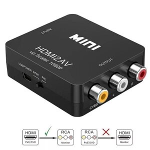 HDMI to AV конвертер адаптер RCA тюльпани перехідник відео HDMI2AV ТВ