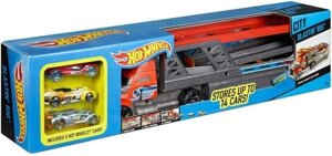 Hot Wheels Трейлер стріляючий машинками Автовоз із пускачем CDJ19