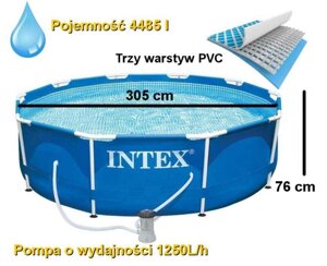 Каркасний бассейн28202 Intex 305 x 76 см фільтр насос 4485 Літрів