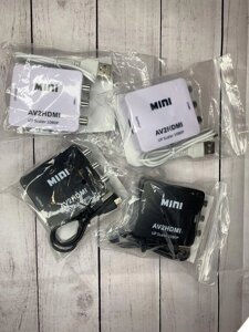 Конвертер AV RCA to HDMI тюльпан перехідник, адаптер, 1080р з живленням