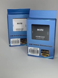 Конвертер HDMI to AV RCA тюльпан перехідник, адаптер, 1080р з живленням