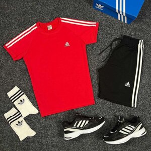 Костюм чоловічий Футболка Шорти Шкарпетки Adidas Спортивний комплект літній