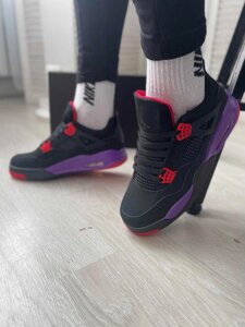 Кросівки Nike Air Jordan Retro 4 чорні/фіолетові