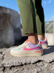 Кросівки жіночі nike air force 1 shadow бежеві