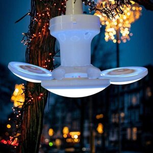 Лампа водостійка, фонар підвісний для саду акум +сон панель
