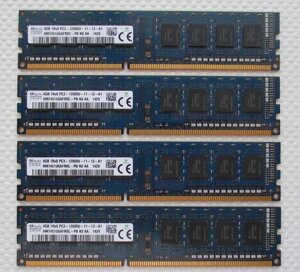 Пам'ять DDR3 16 гб (4-4gb) PC3-12800U 1600mhz гарантія!