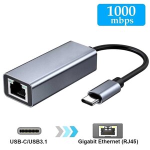 Перехідник Адаптер USB Type-C to RJ45 Gigabit Ethernet LAN (RTL8153)