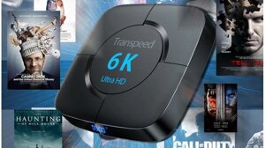 ПРИСТАВКА Transpeed 6K смарт тв андроїд 10 4 32 IPTV h96 x96 TV box