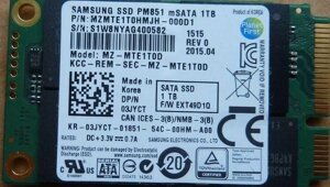 SSD mSata (mini Sata) 1TB/1024GB для ноутбука/планшета, гарантія