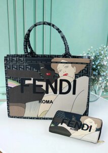 Сумка шопер Fendi та гаманець комплект