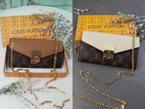 Сумка жіноча Louis Vuitton Луї Віттон гаманець-клатч теракот, молоко