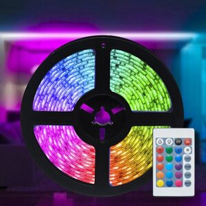 Світлодіодна гнучка RGB 300 LED стрічка для підсвічування 5 м 3528