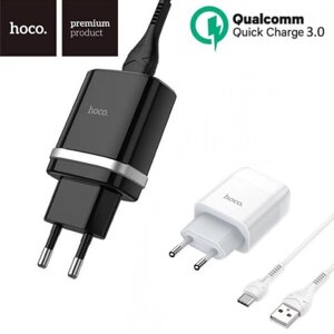 Зарядне Hoco C12Q 18W мережеве QC заряджання iphone кабель samsung xiaomi