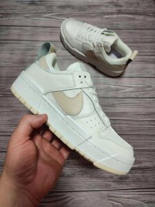 $ Кросівки жіночі nike sb dunk low disrupt white beige 40 шкіряні