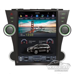 Штатна магнітола для Toyota Highlander 2009-2013 Tesla Style на Android