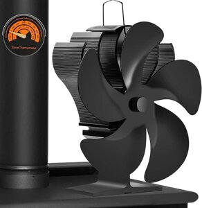 5-лопатевий камінний вентилятор для дров'яної печі, вентилятор із тепловим приводом, Amazon, Німеччина